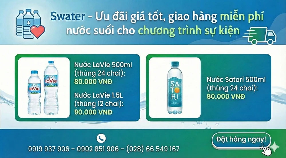 Swater giảm giá nước uống cho tổ chức sự kiện