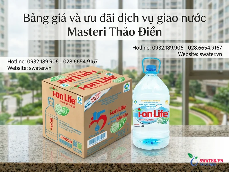 Bảng giá và ưu đãi dịch vụ giao nước Masteri Thảo Điền