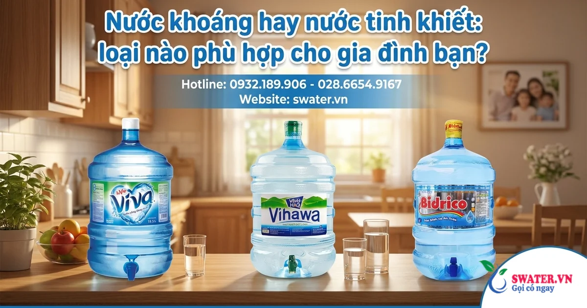 Nước khoáng hay nước tinh khiết: loại nào phù hợp cho gia đình bạn?
