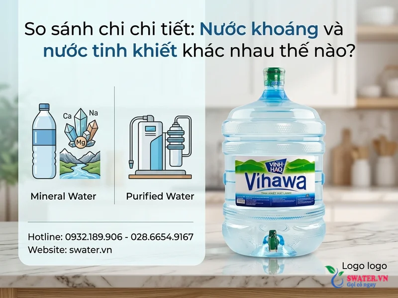 So sánh chi tiết: Nước khoáng và nước tinh khiết khác nhau thế nào?