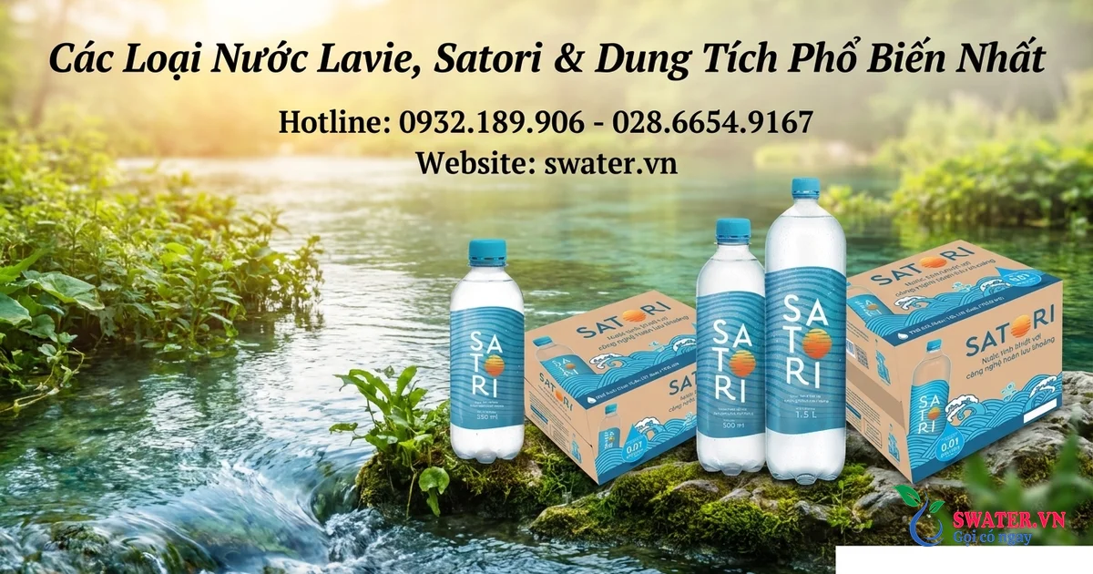 Các Loại Nước Lavie, Satori & Dung Tích Phổ Biến Nhất