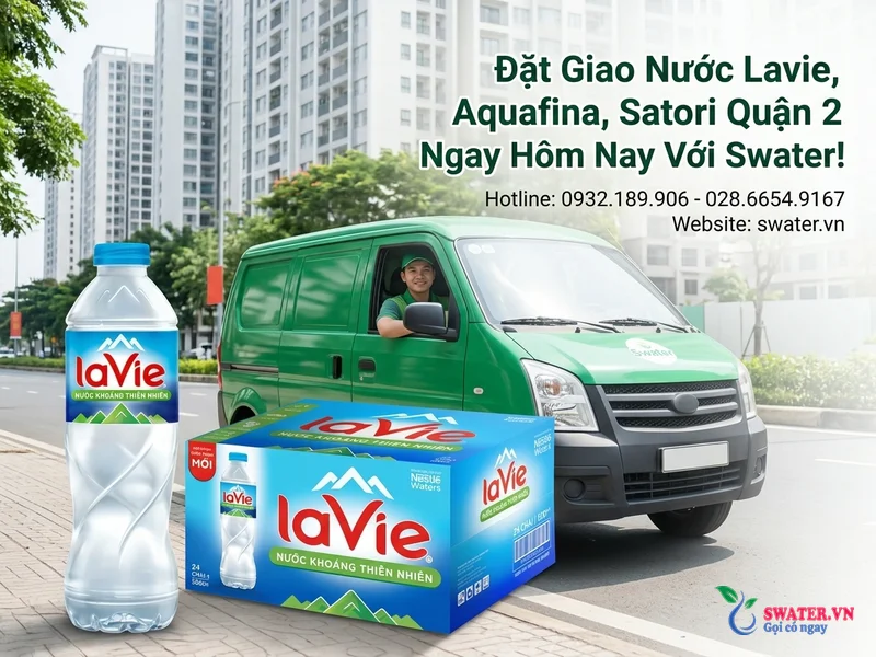 Đặt Giao Nước Lavie, Aquafina, Satori Quận 2 Ngay Hôm Nay Với Swater!