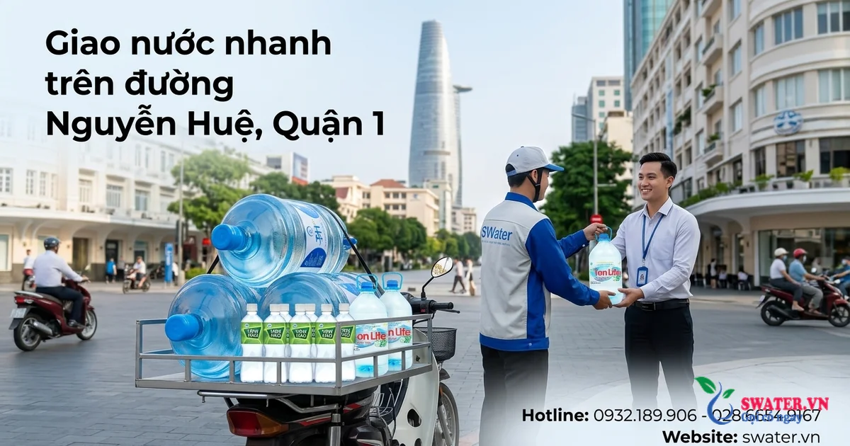 Giao nước nhanh trên đường Nguyễn Huệ, Quận 1