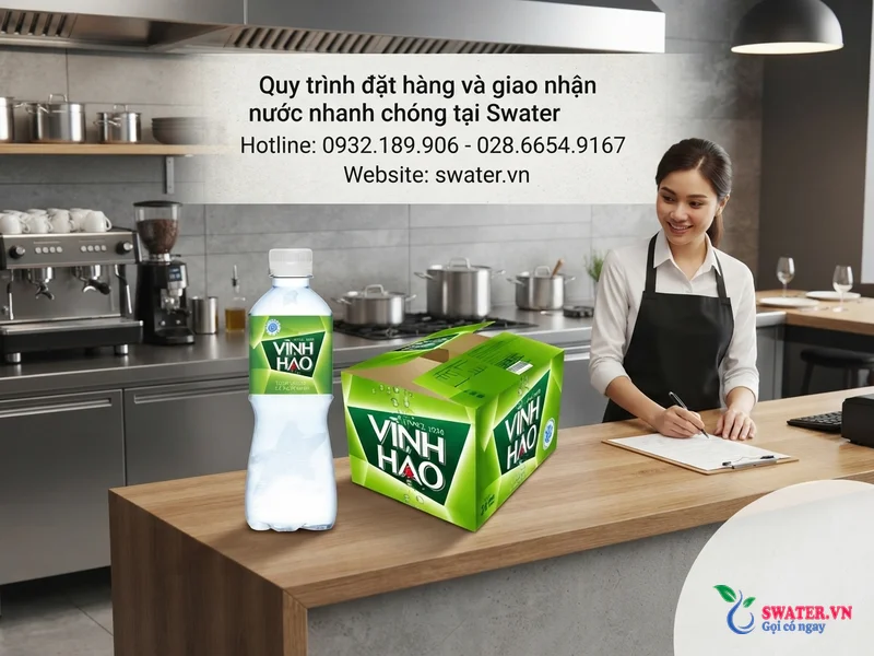 Quy trình đặt hàng và giao nhận nước nhanh chóng tại Swater