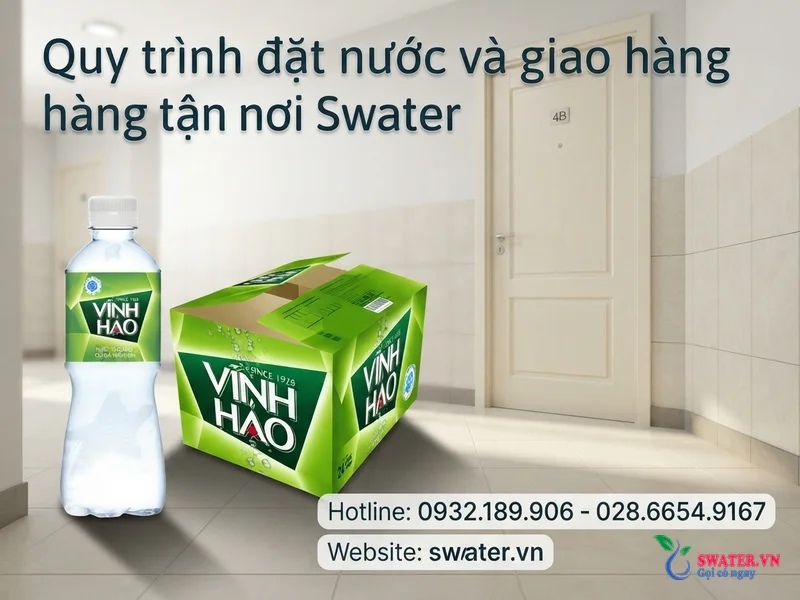 Quy trình đặt nước và giao hàng tận nơi tại Swater