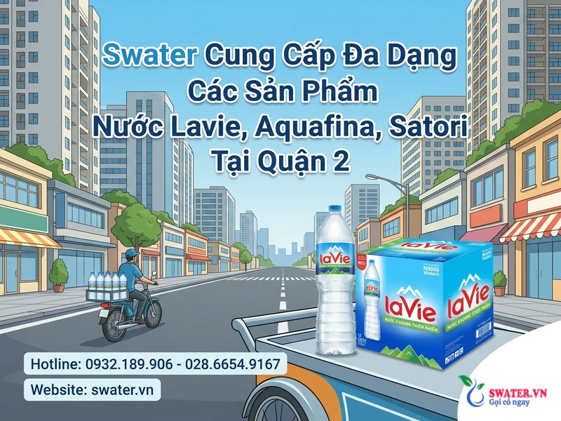 Swater Cung Cấp Đa Dạng Các Sản Phẩm Nước Lavie, Aquafina, Satori Tại Quận 2