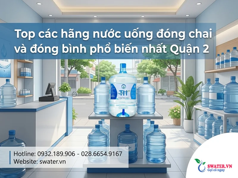 Top các hãng nước uống đóng chai và đóng bình phổ biến nhất Quận 2