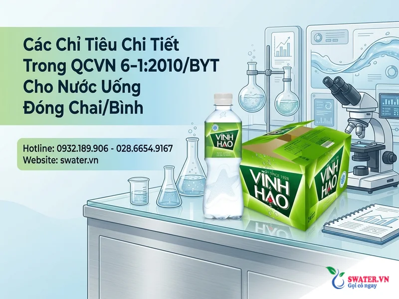 Các Chỉ Tiêu Chi Tiết Trong QCVN 6-1:2010/BYT Cho Nước Uống Đóng Chai/Bình