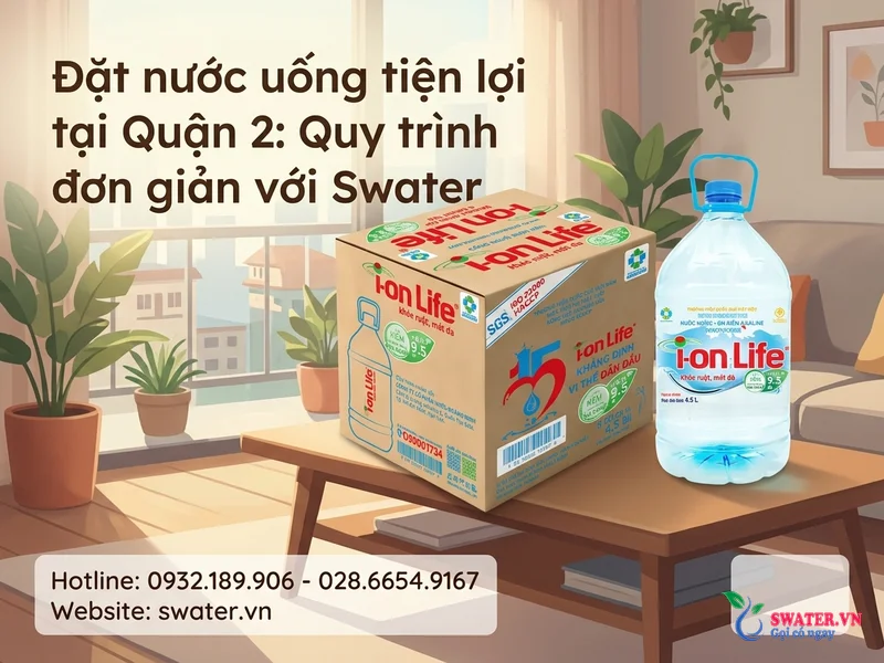 Đặt nước uống tiện lợi tại Quận 2: Quy trình đơn giản với Swater