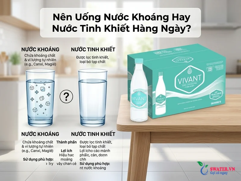 Nên Uống Nước Khoáng Hay Nước Tinh Khiết Hàng Ngày?