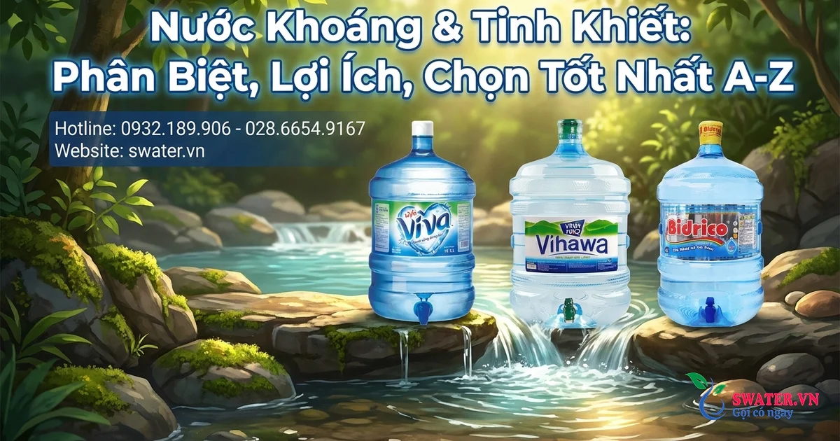 Nước Khoáng & Tinh Khiết: Phân Biệt, Lợi Ích, Chọn Tốt Nhất A-Z