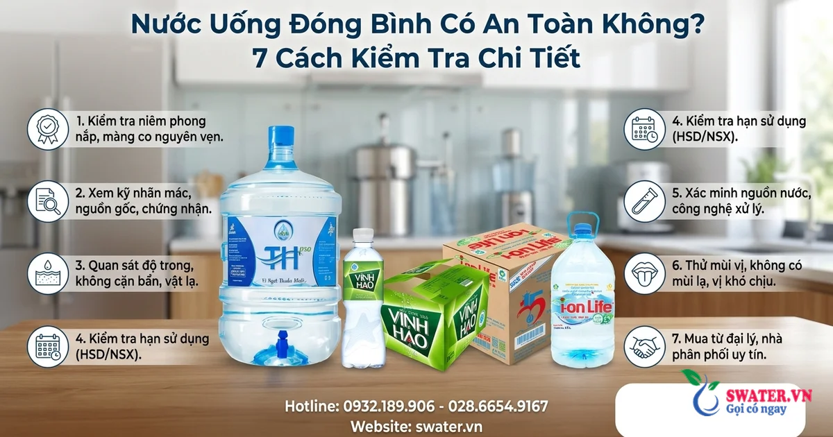 Nước Uống Đóng Bình Có An Toàn Không? 7 Cách Kiểm Tra Chi Tiết
